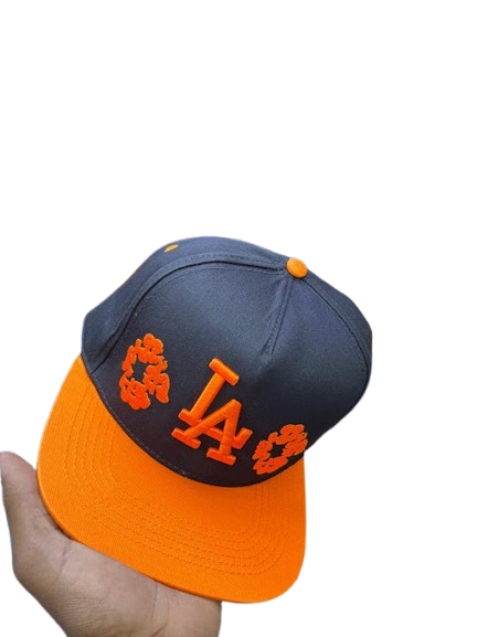 Los Angeles Dodgers Floral Script Snapback Cap – Black & Vibrant Orange